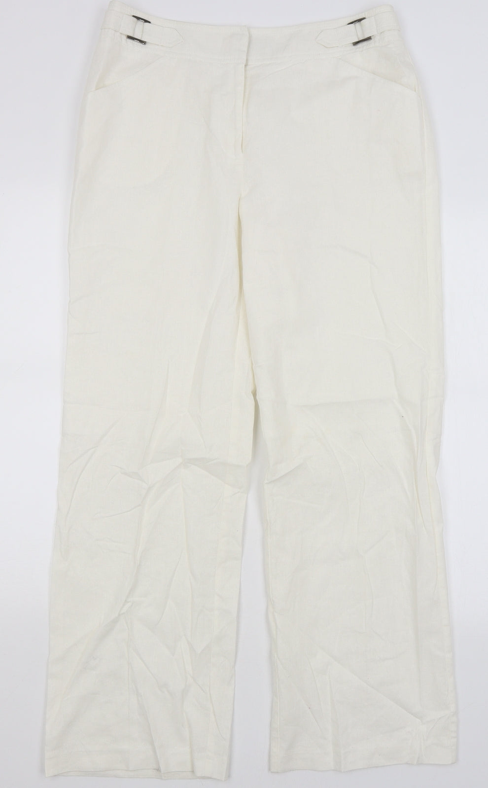 BM Womens White   Trousers  Size 12 L30 in