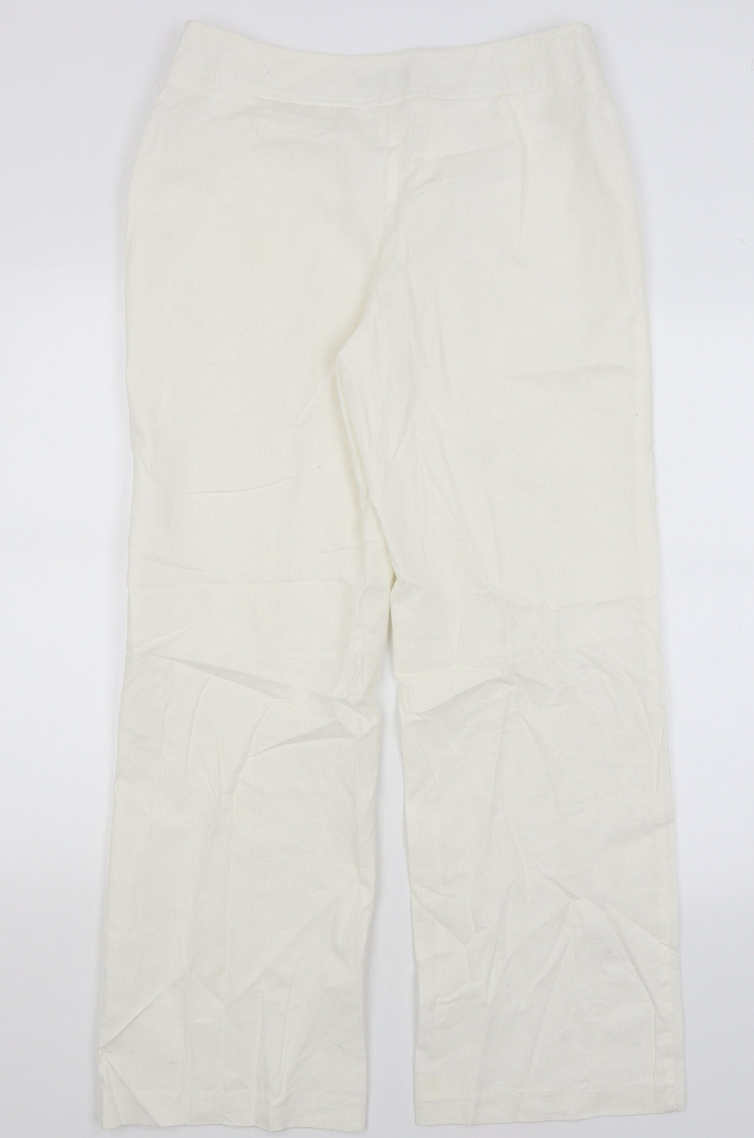 BM Womens White   Trousers  Size 12 L30 in