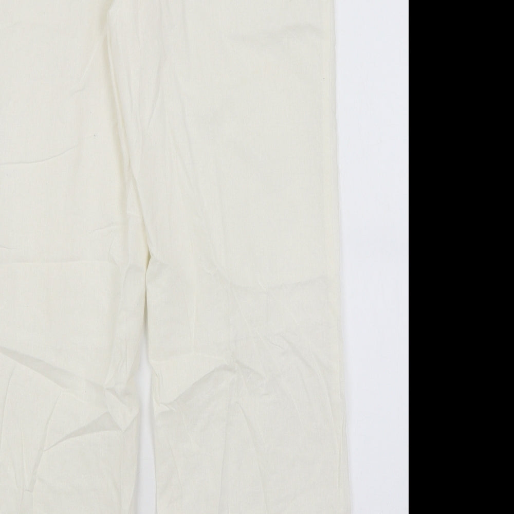 BM Womens White   Trousers  Size 12 L30 in