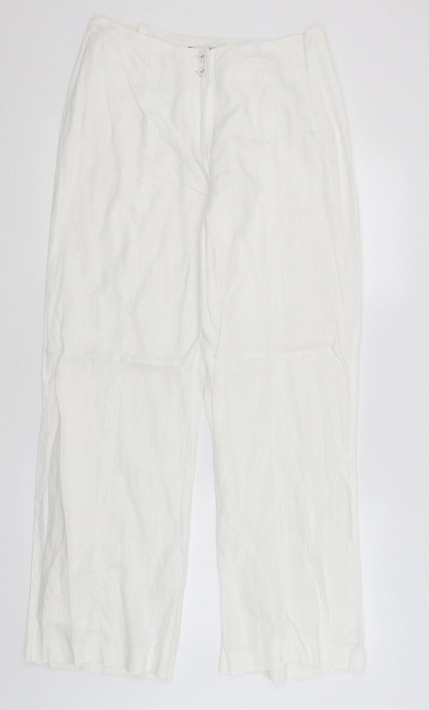 Per Una Womens White   Trousers  Size 14 L29.5 in