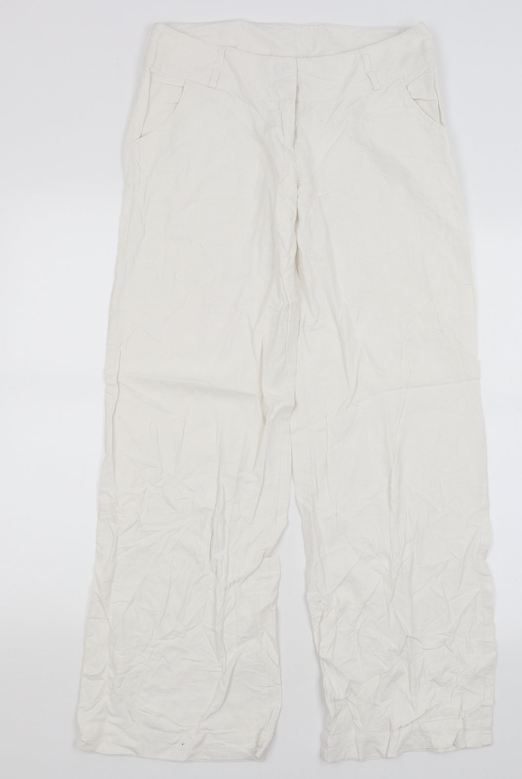 Deep Womens White   Trousers  Size M L30.5 in