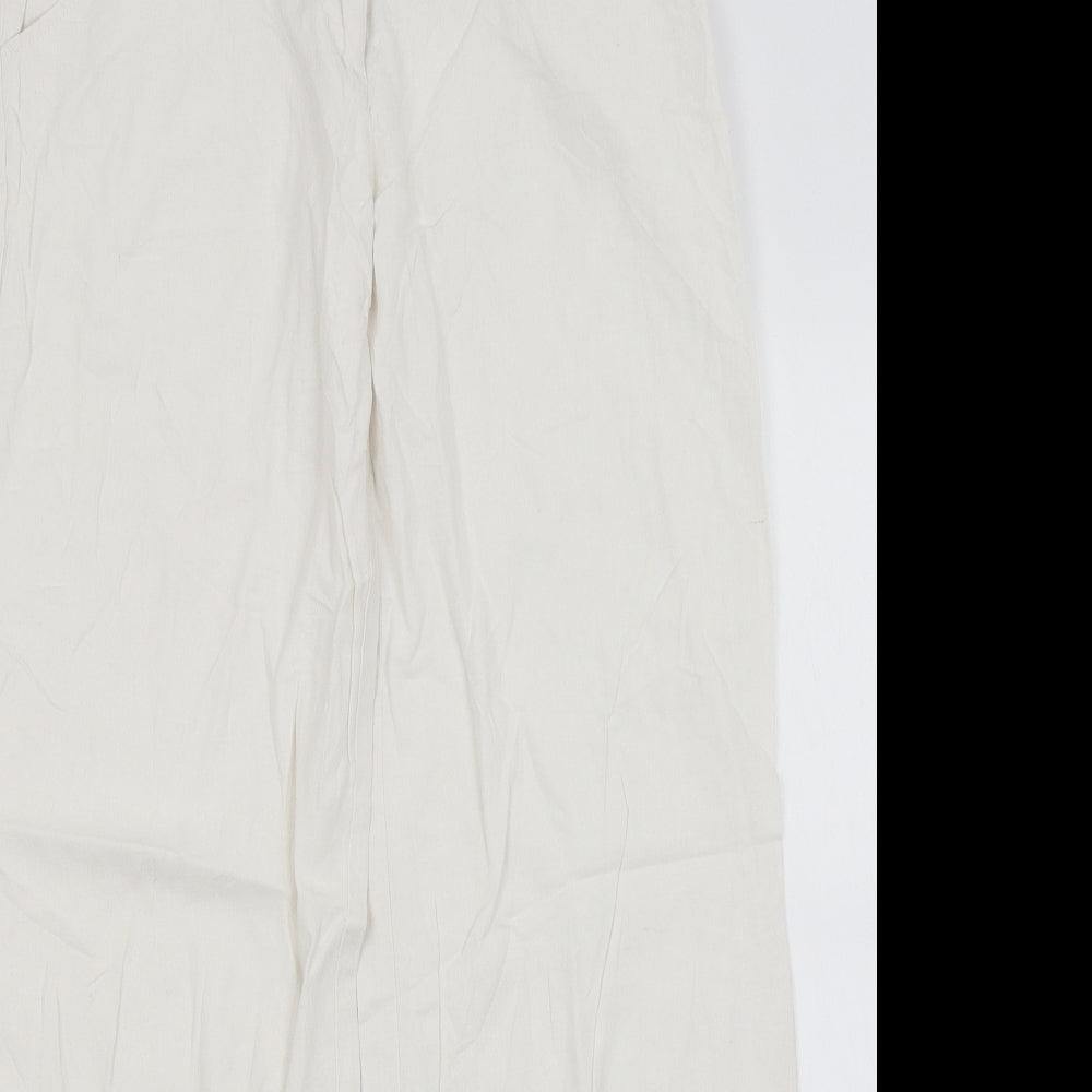 Deep Womens White   Trousers  Size M L30.5 in