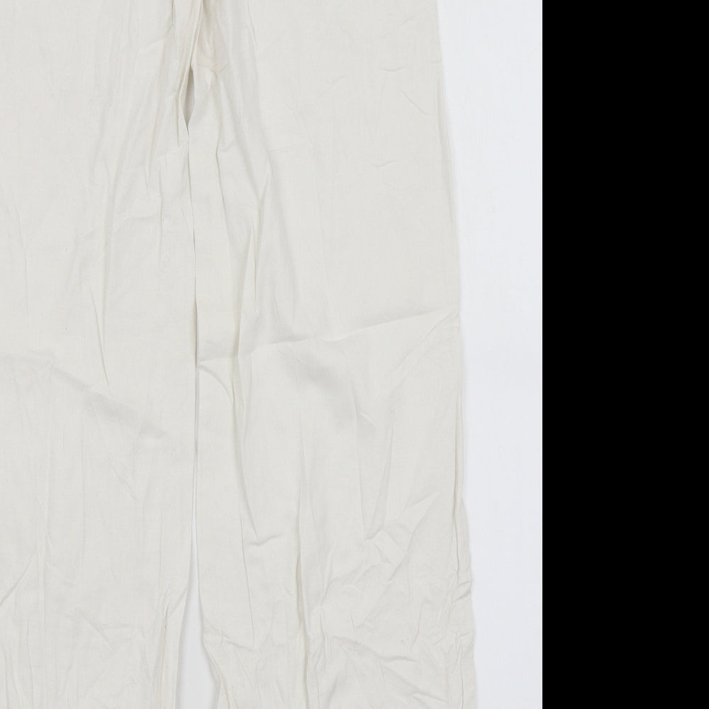 Deep Womens White   Trousers  Size M L30.5 in