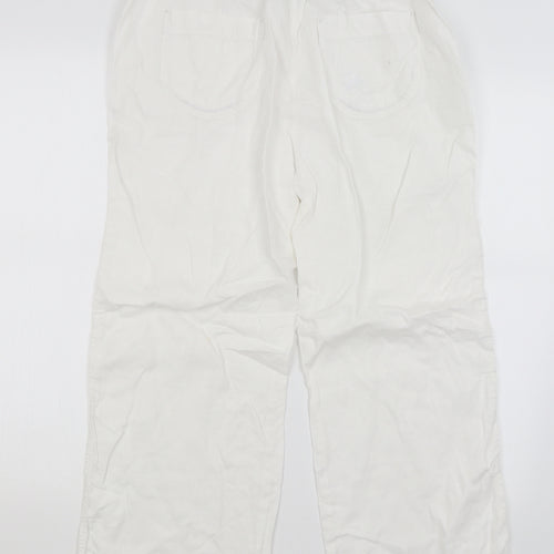 M&S Womens White   Trousers  Size 10 L25.5 in
