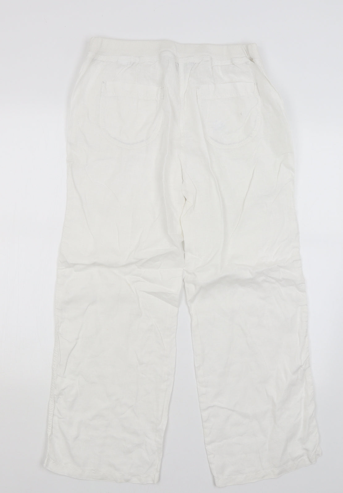 M&S Womens White   Trousers  Size 10 L25.5 in