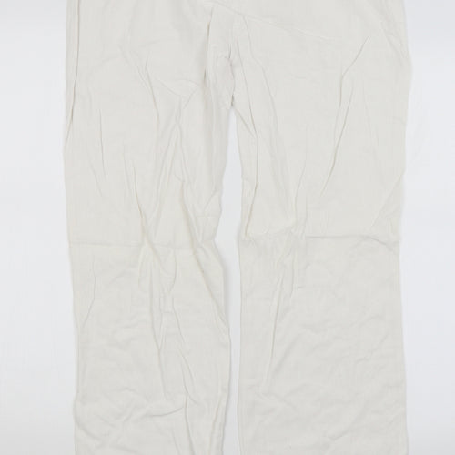 M&Co Womens White   Trousers  Size 14 L29 in