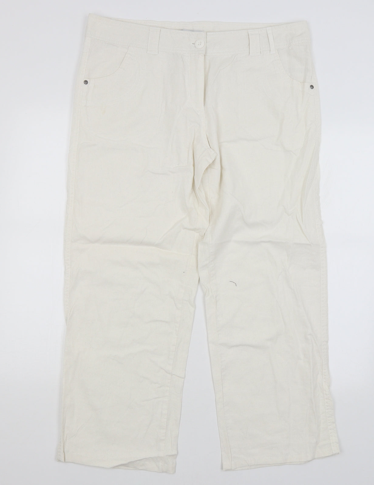 George Womens White   Trousers  Size 16 L28 in