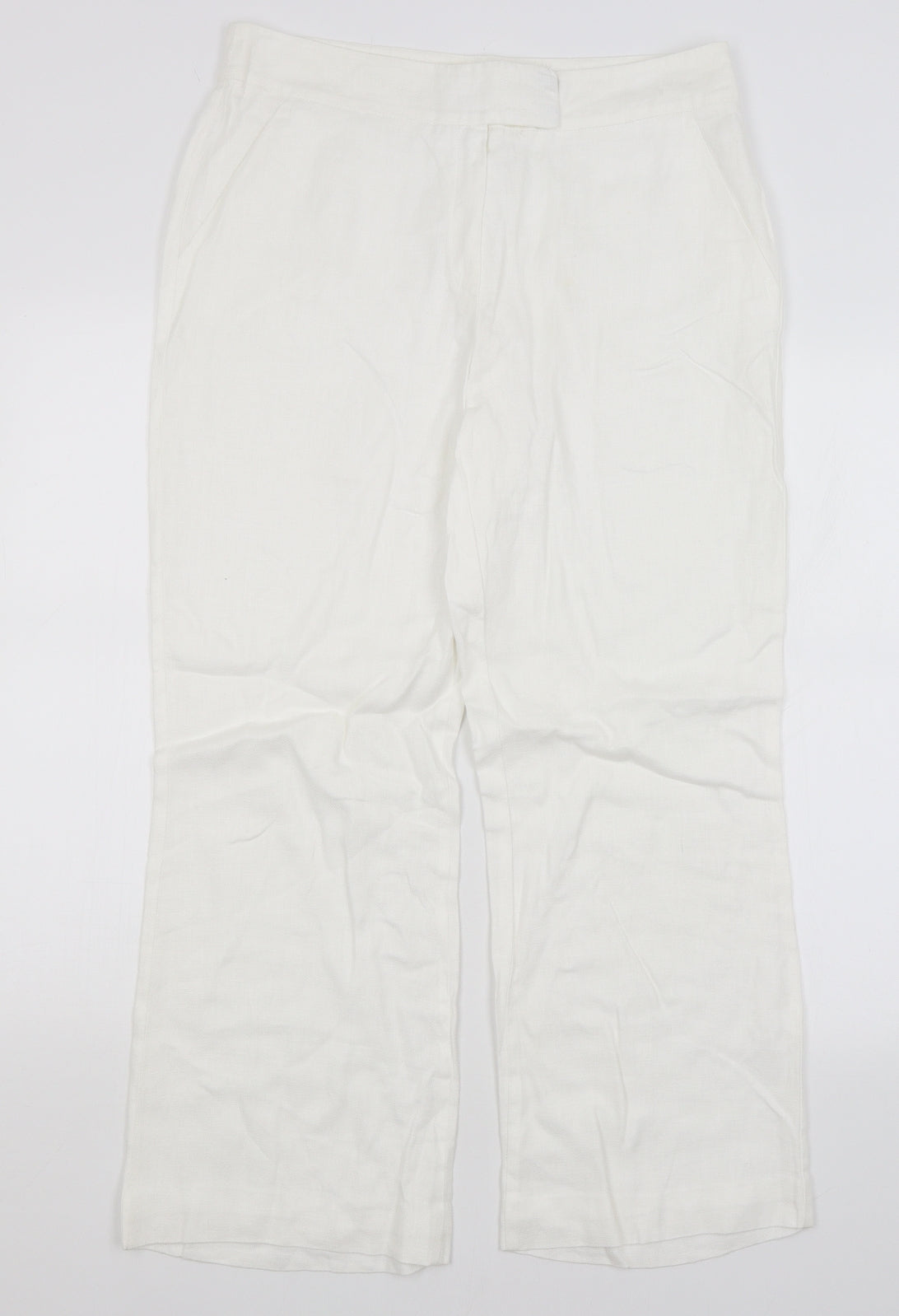 M&S Womens White   Trousers  Size 14 L27 in