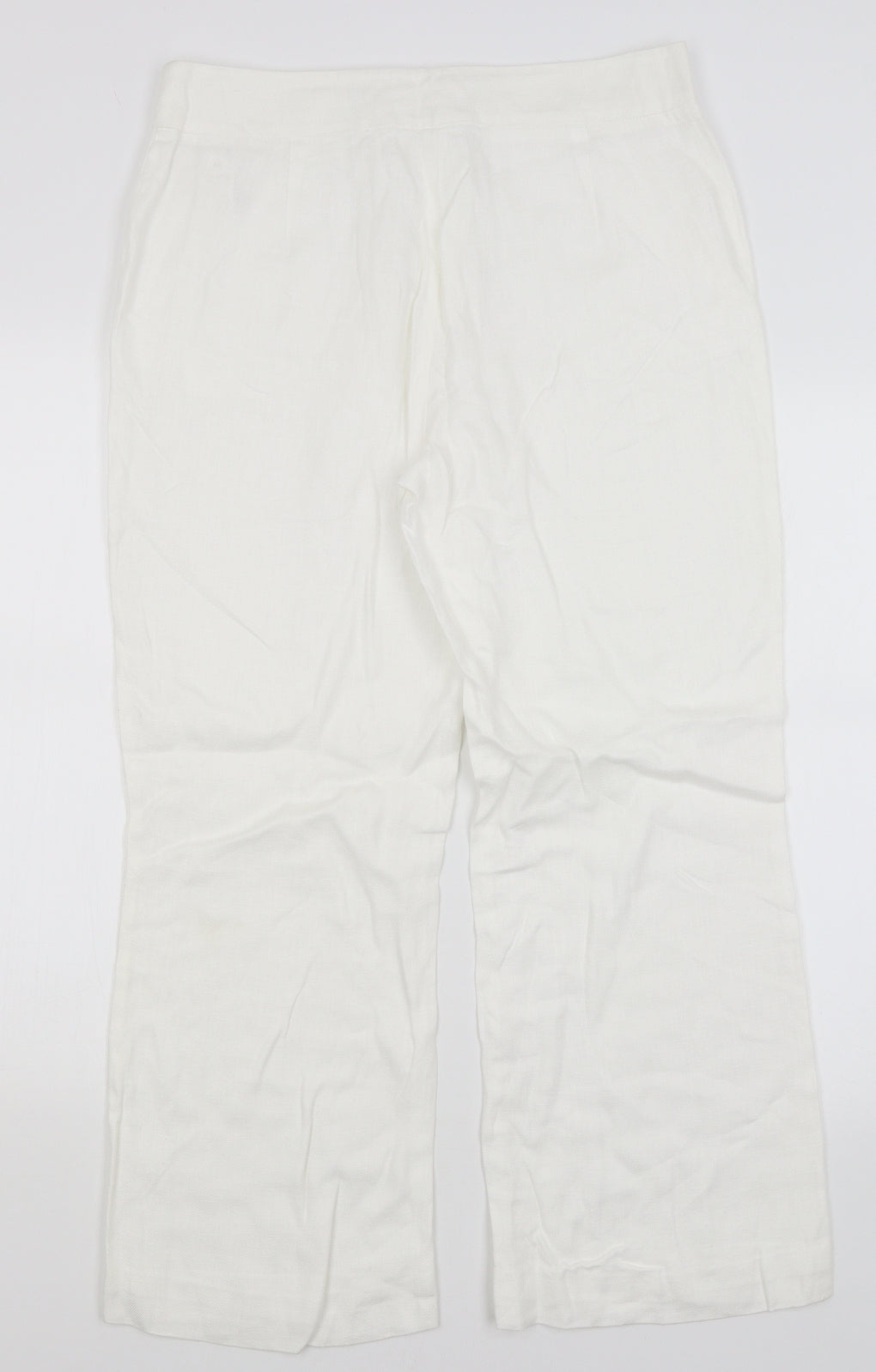 M&S Womens White   Trousers  Size 14 L27 in