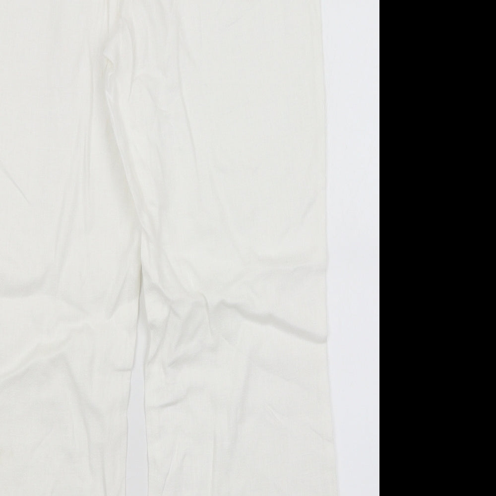 M&S Womens White   Trousers  Size 14 L27 in