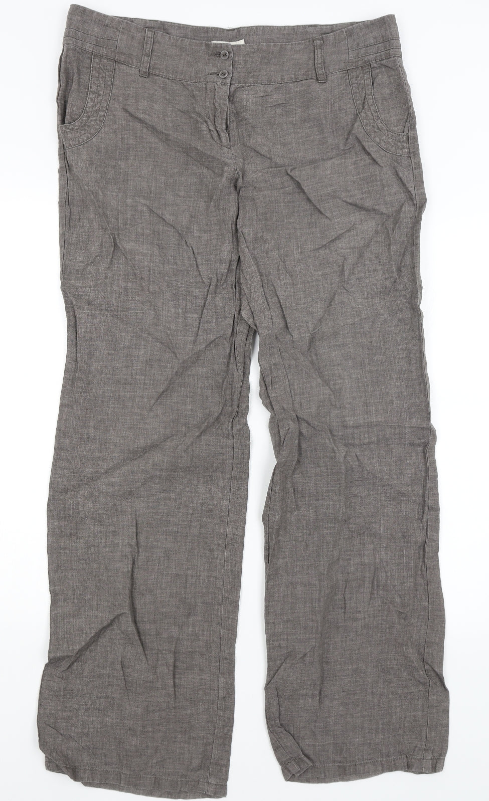 Monsoon Womens Grey   Trousers  Size 16 L31 in