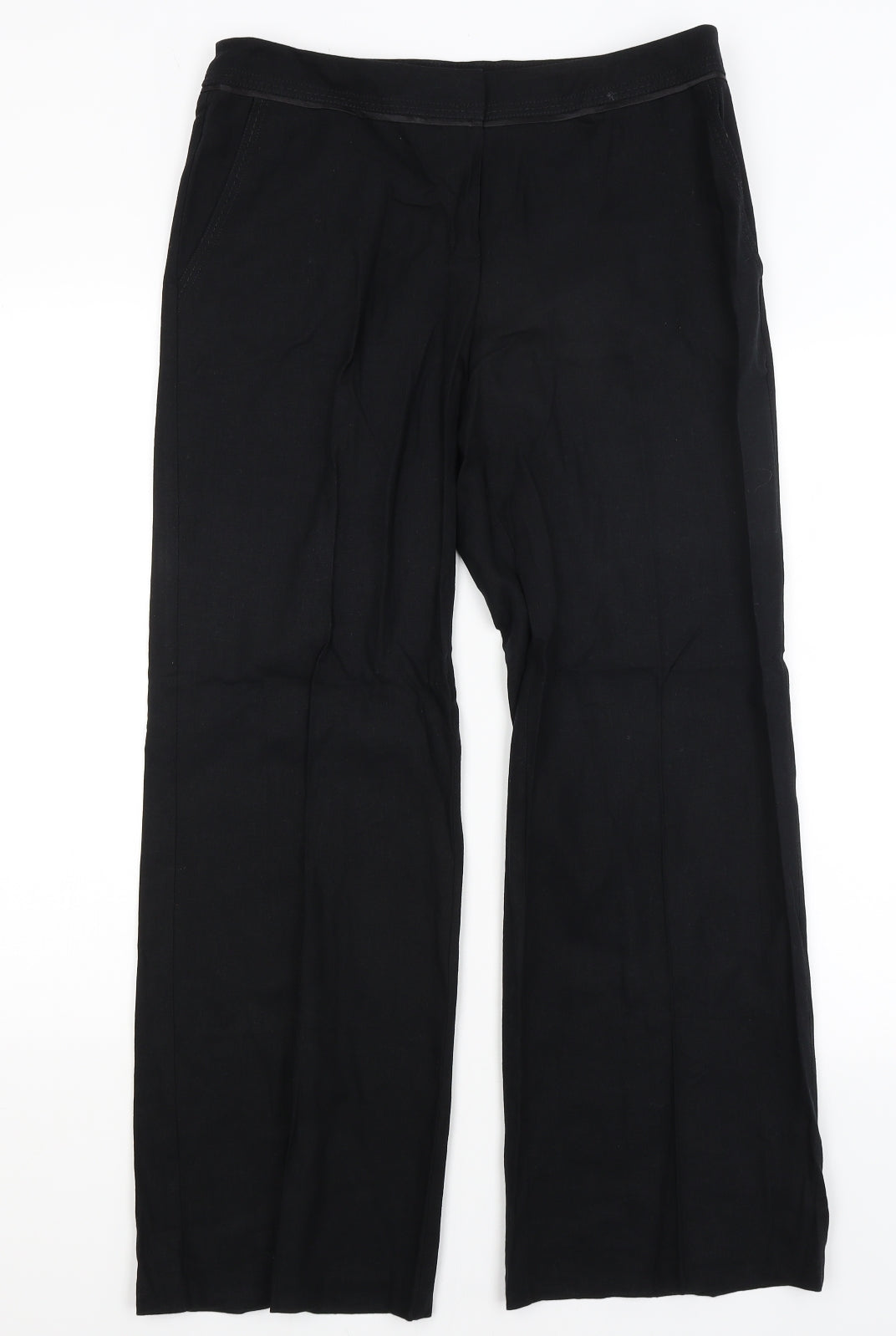 M&S Womens Black   Trousers  Size 12 L29.5 in
