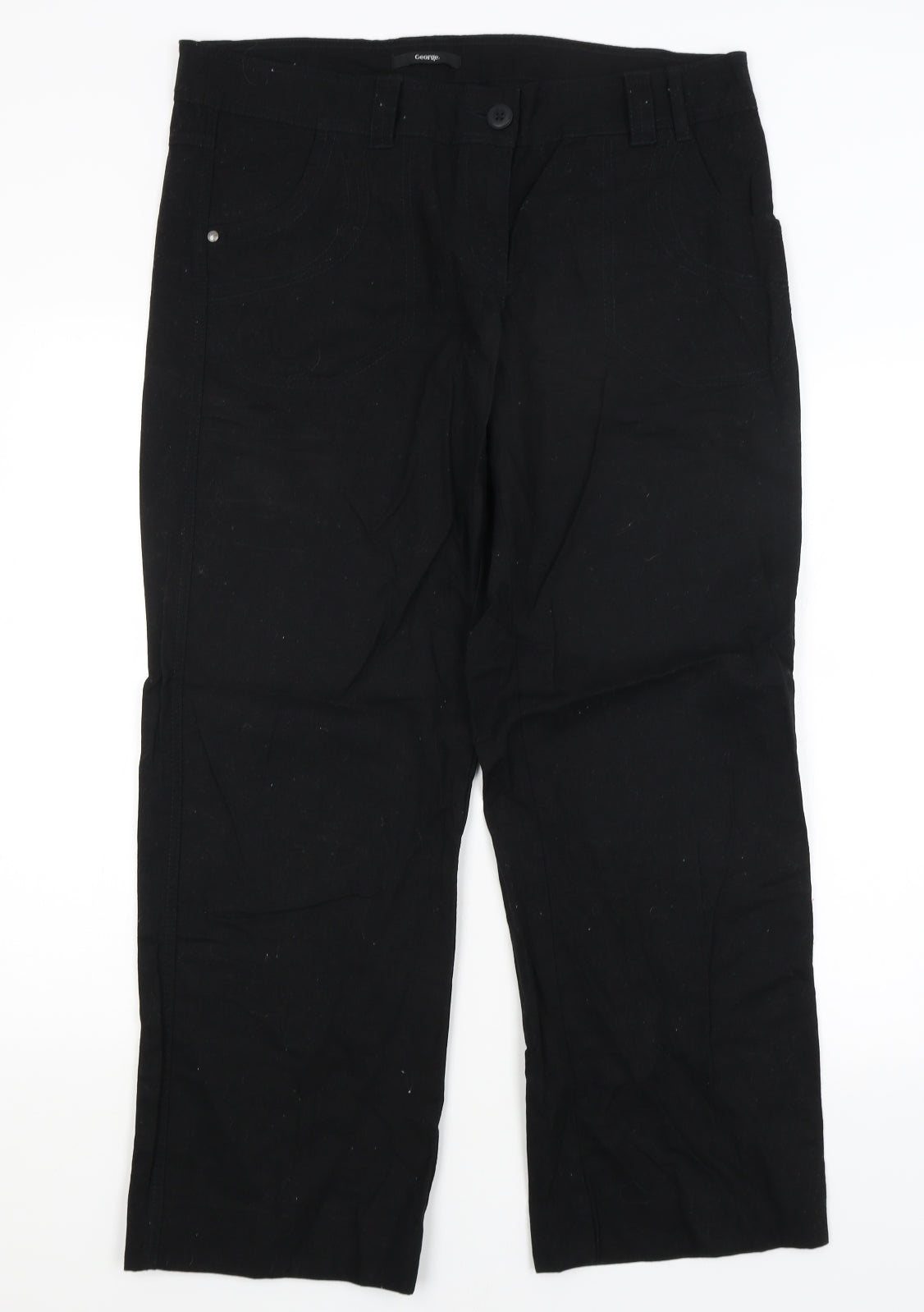 George Womens Black   Trousers  Size 14 L29 in