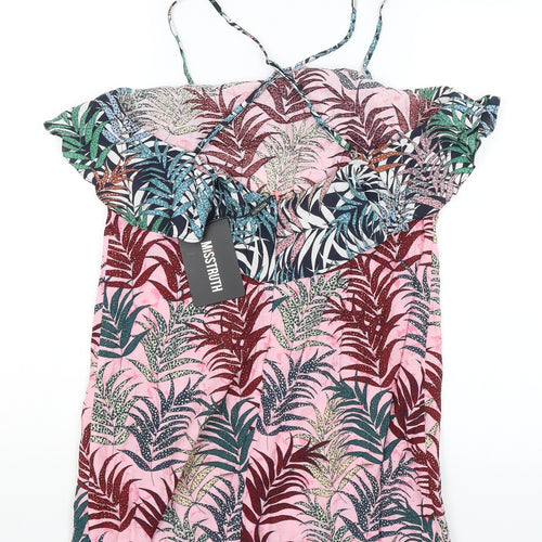 Misstruth Womens Pink Floral  Basic Blouse Size 8