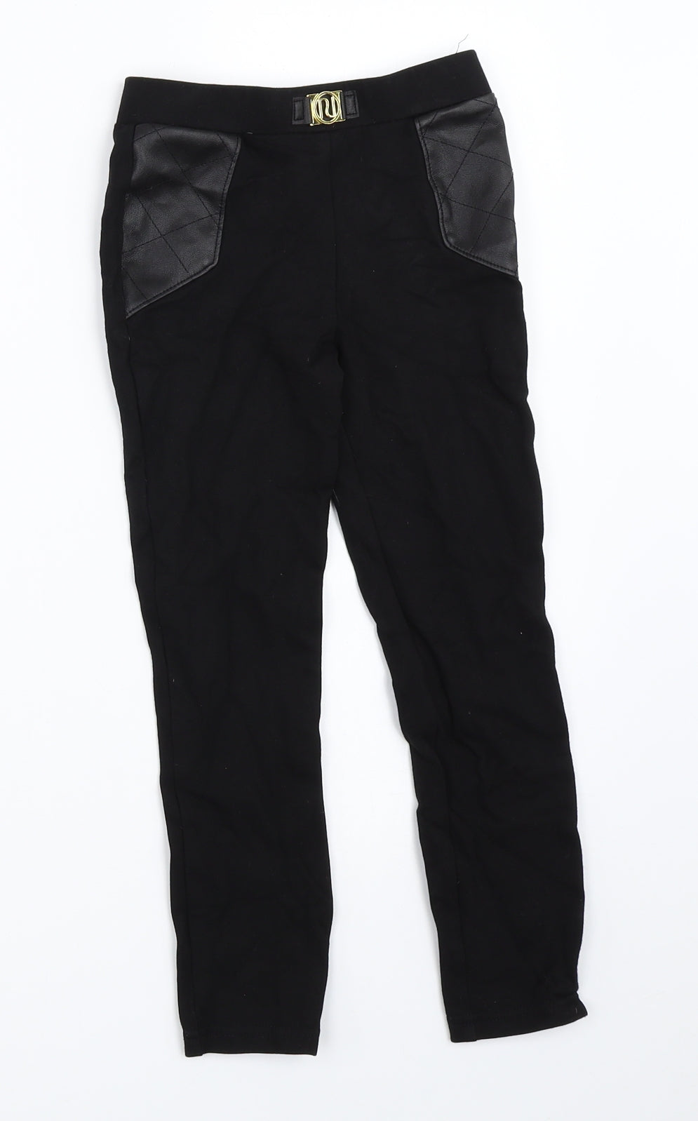River Island Girls Black   Capri Trousers Size 7-8 Years