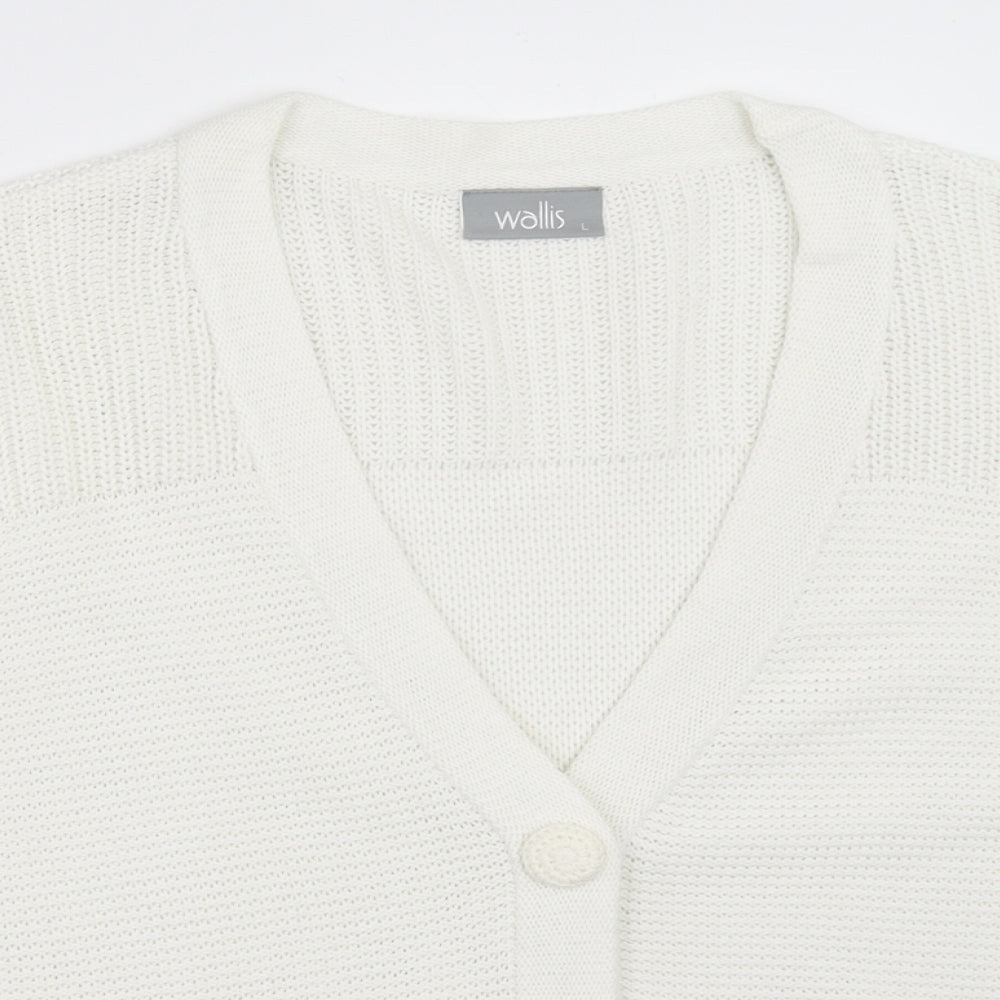 Wallis Womens White   Cardigan Jumper Size L