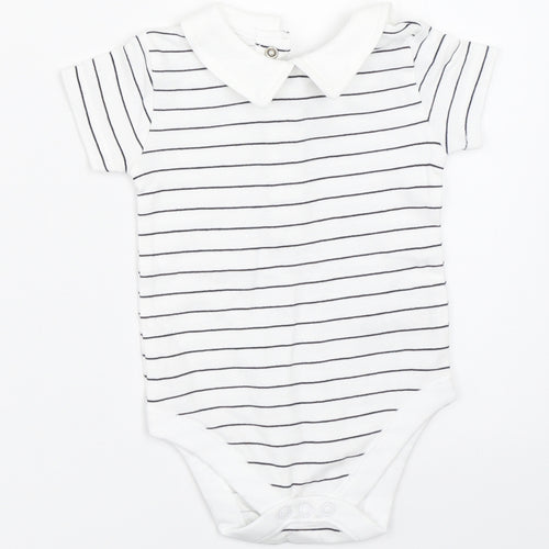 Nutmeg Baby White Striped  Babygrow One-Piece Size 0-3 Months