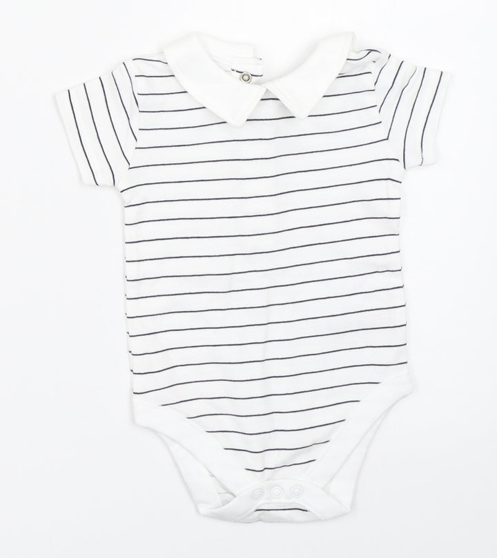 Nutmeg Baby White Striped Babygrow One-Piece Size 0-3 Months