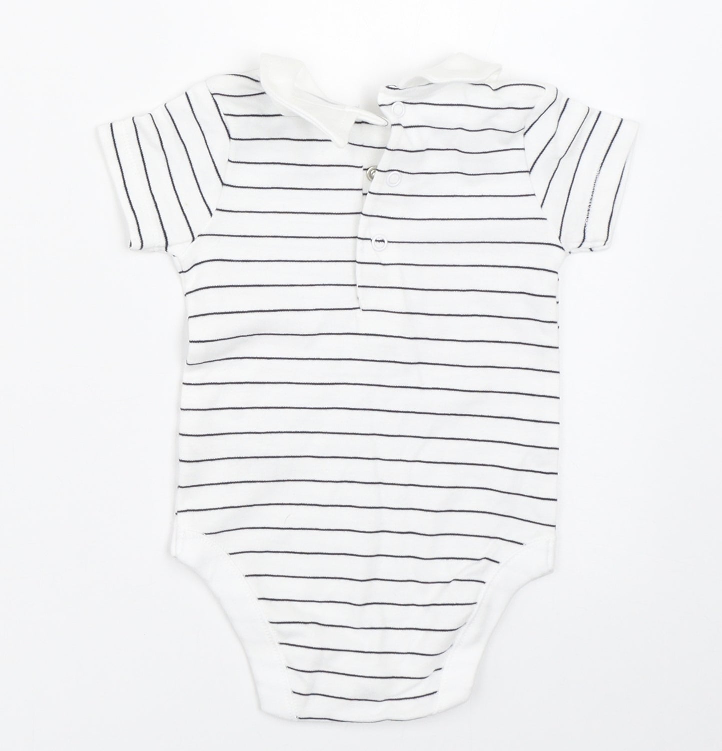 Nutmeg Baby White Striped  Babygrow One-Piece Size 0-3 Months