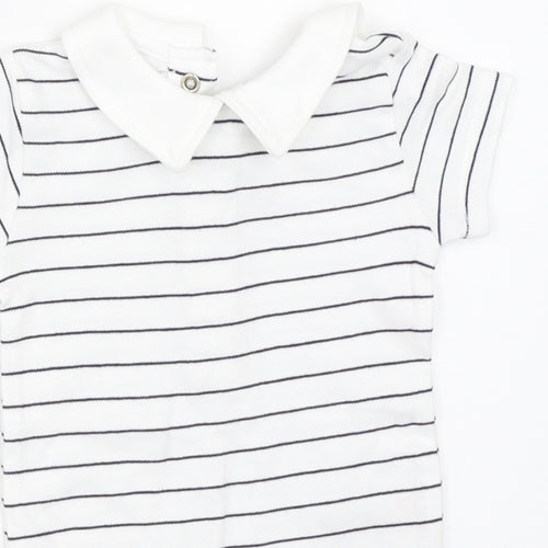 Nutmeg Baby White Striped  Babygrow One-Piece Size 0-3 Months