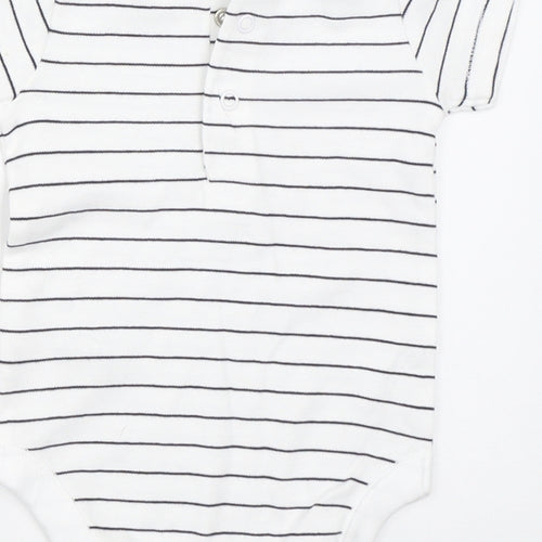 Nutmeg Baby White Striped  Babygrow One-Piece Size 0-3 Months