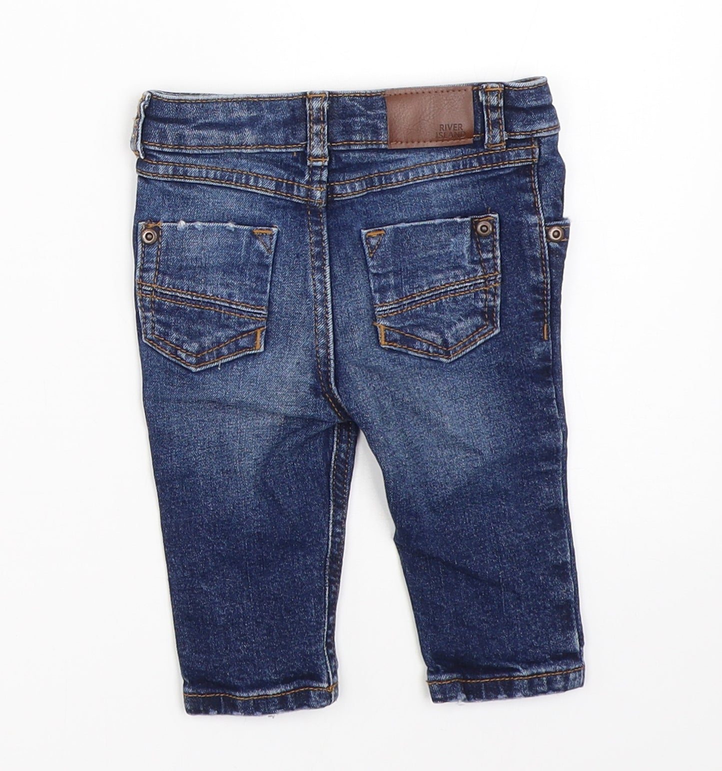 River Island Boys Blue  Denim Capri Jeans Size 3-6 Months