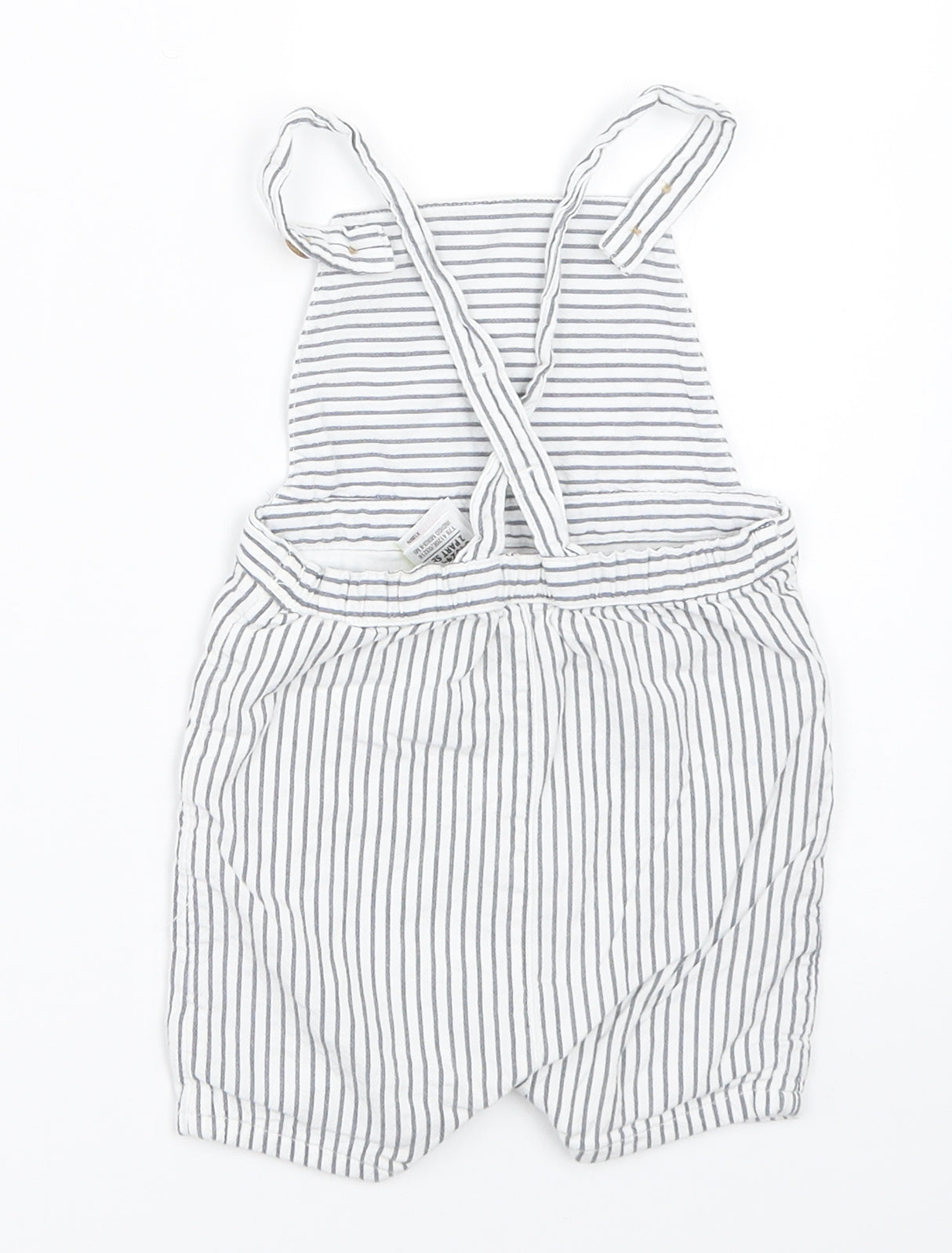 Marks and Spencer Boys White Striped  Dungaree One-Piece Size 3-6 Months