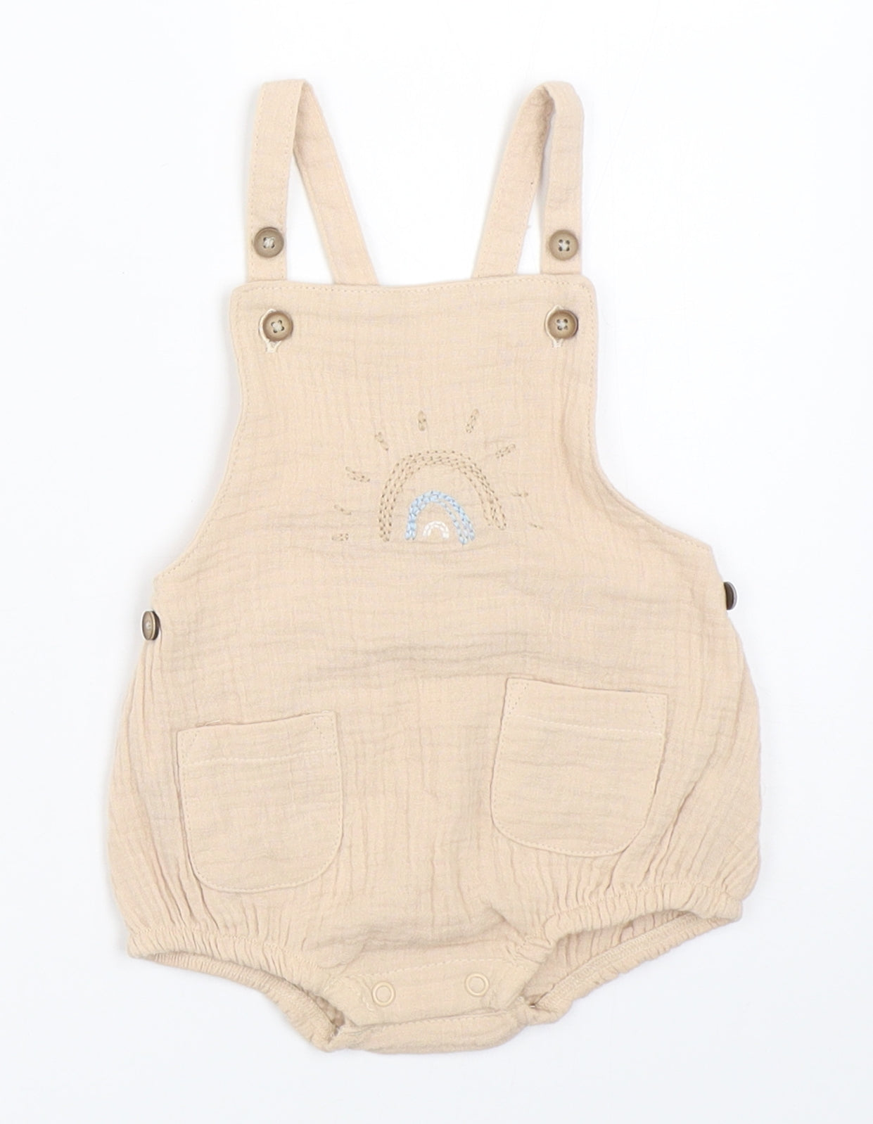 George Baby Beige   Dungaree One-Piece Size 0-3 Months