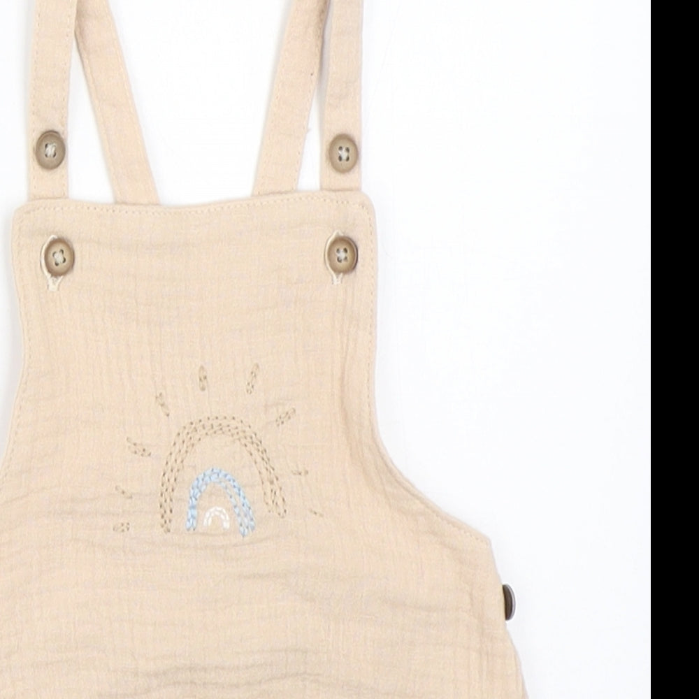 George Baby Beige   Dungaree One-Piece Size 0-3 Months