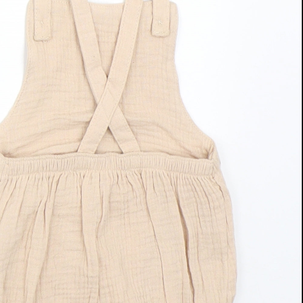 George Baby Beige   Dungaree One-Piece Size 0-3 Months