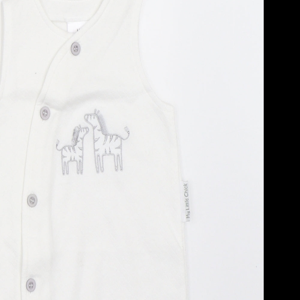 My Little Chick Baby White   Babygrow One-Piece Size 0-3 Months
