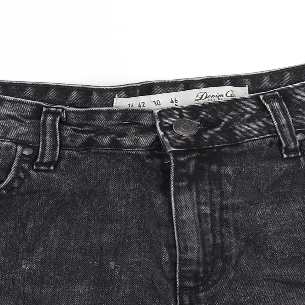 Primark Womens Black  Denim Hot Pants Shorts Size 14
