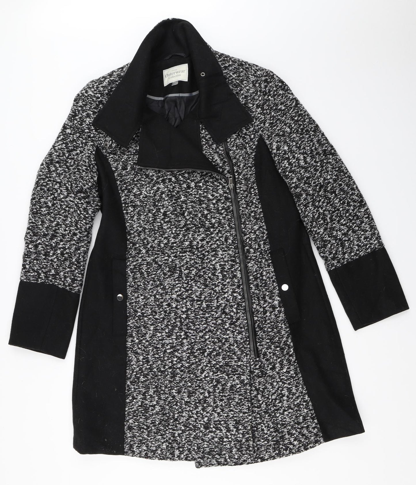 George Womens Black   Overcoat Coat Size 14