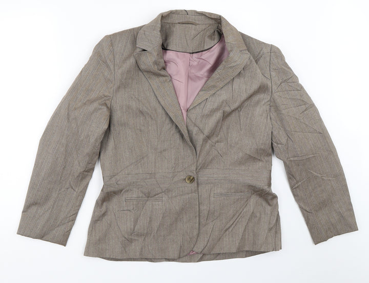 F&F Womens Beige Jacket Blazer Size 14