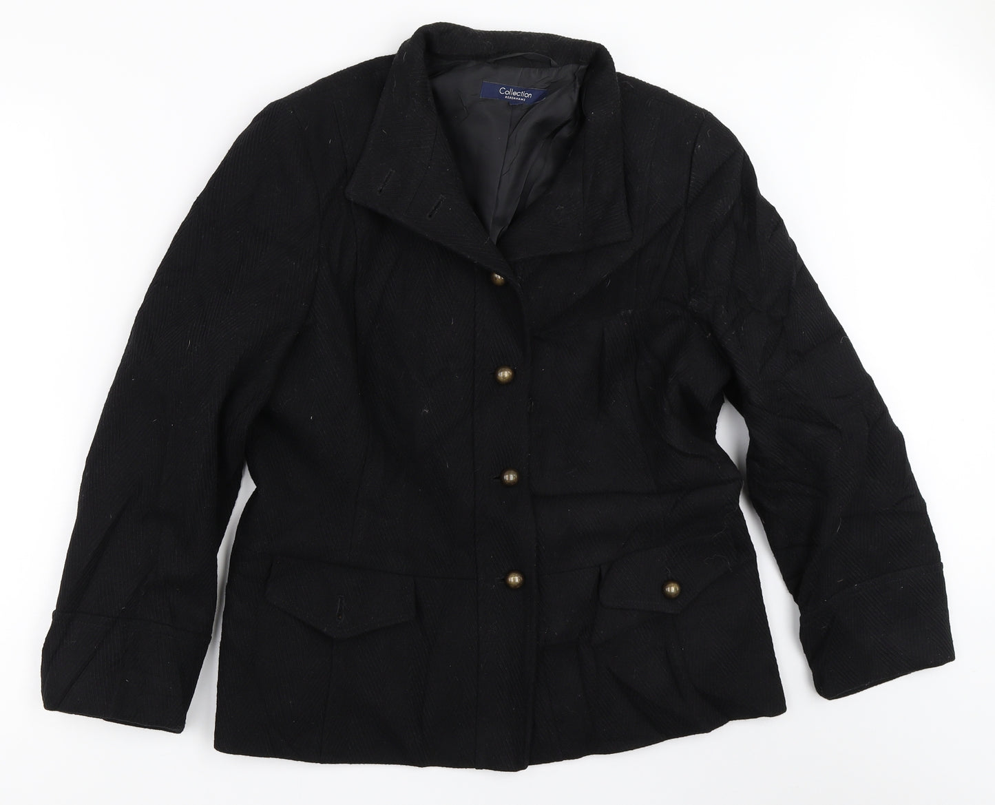 Debenhams Womens Black   Overcoat Coat Size 16