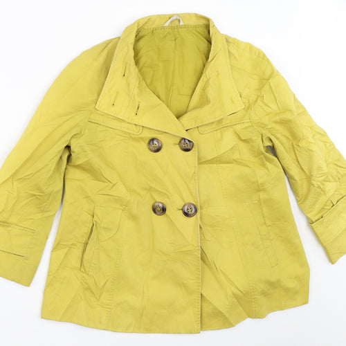 Marks and Spencer Womens Yellow   Pea Coat Coat Size 10