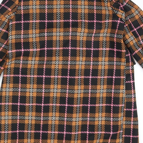 papay Womens Yellow Check  Overcoat Coat Size 14