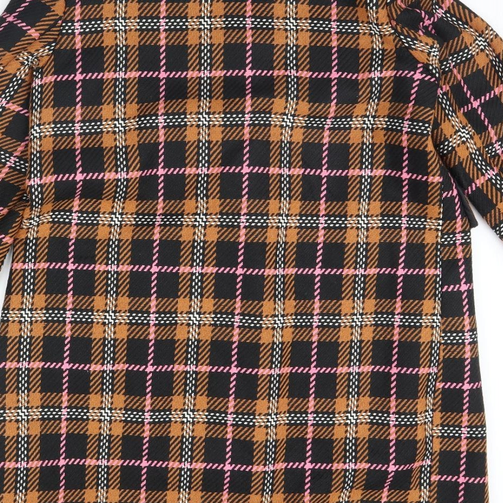papay Womens Yellow Check  Overcoat Coat Size 14