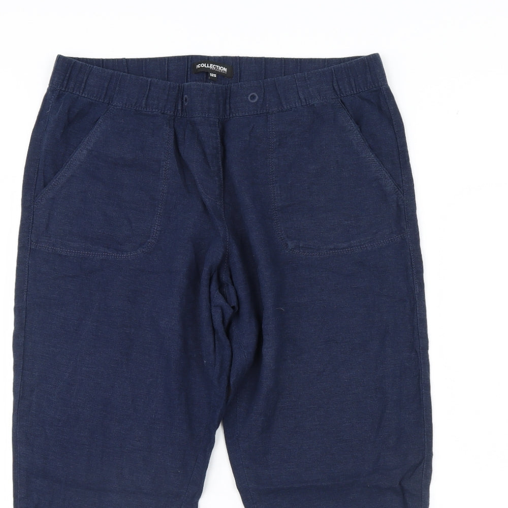 Debenhams Womens Blue   Cropped Trousers Size 12 L23 in