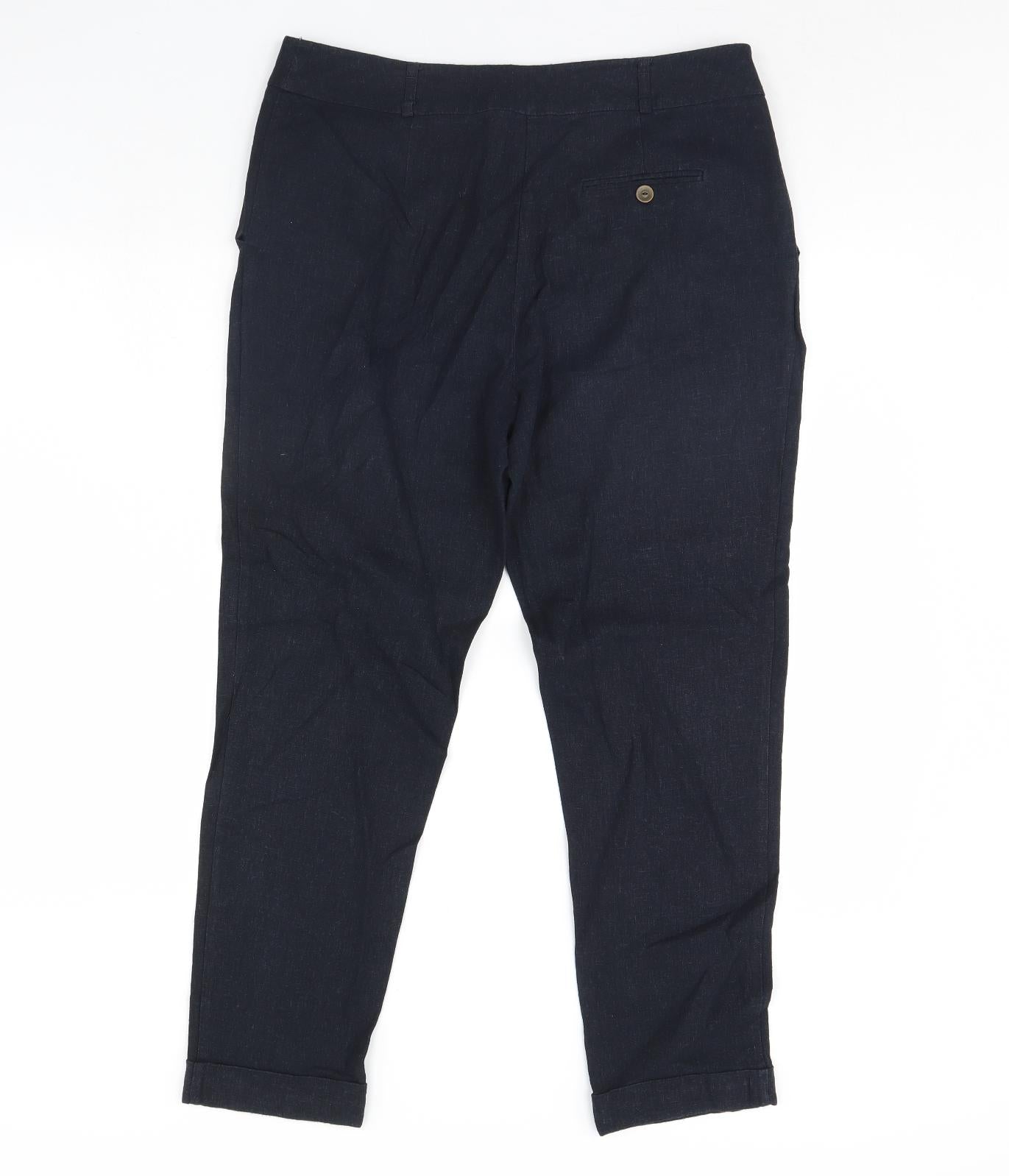 M&Co Womens Blue   Trousers  Size 12 L27 in