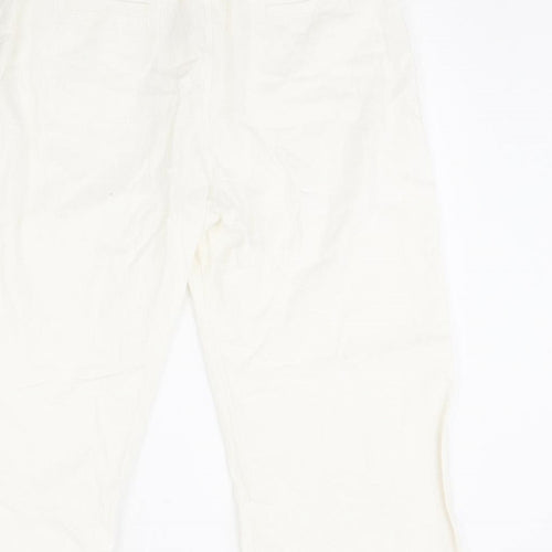 M&S Womens Ivory   Cropped Trousers Size 16 L20 in