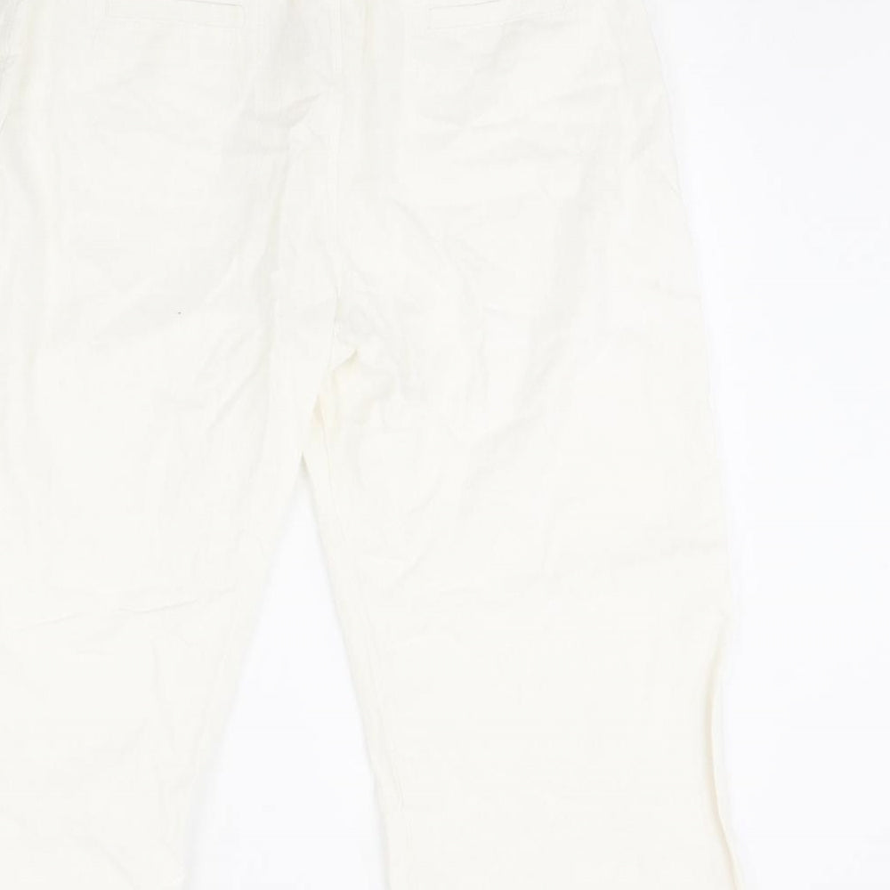 M&S Womens Ivory   Cropped Trousers Size 16 L20 in