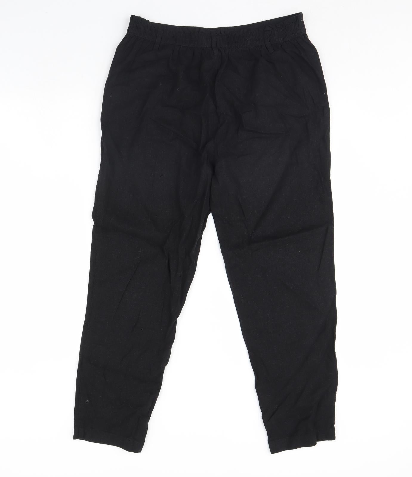 M&Co Womens Black   Trousers  Size 12 L28 in