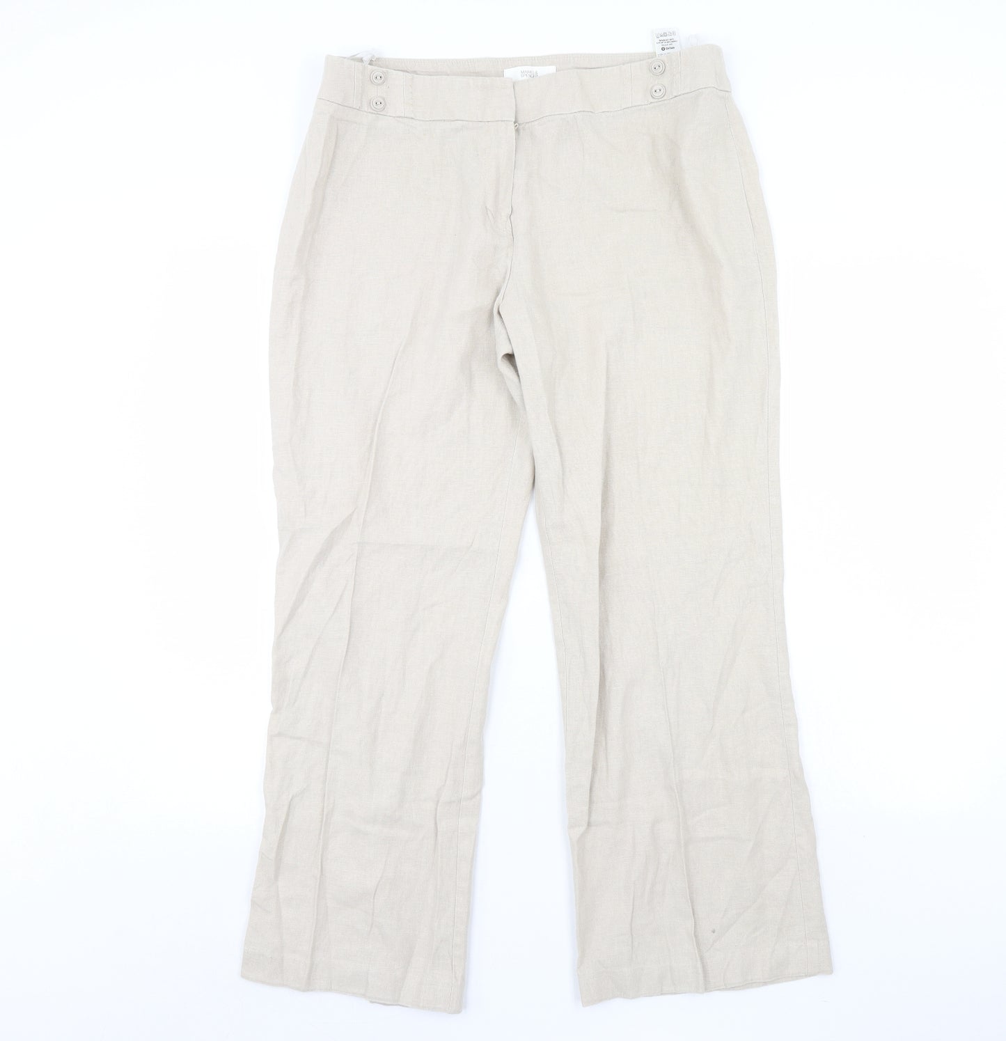 M&S Womens Beige   Trousers  Size 14 L30 in