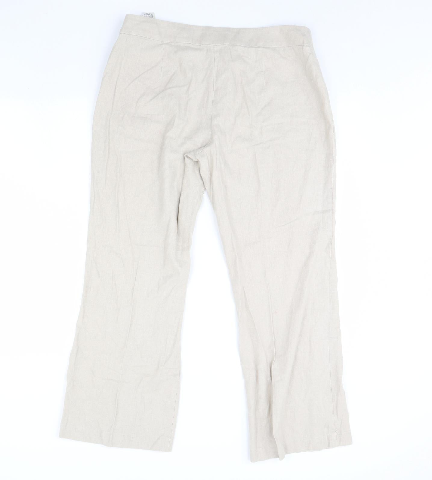 M&S Womens Beige   Trousers  Size 14 L30 in