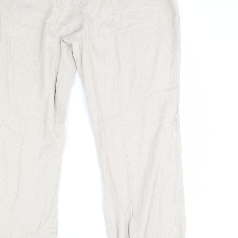 M&S Womens Beige   Trousers  Size 14 L30 in