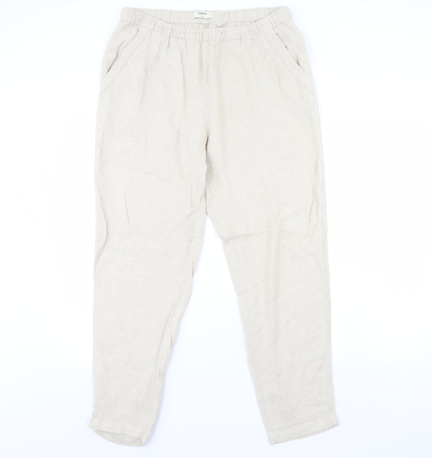 Papaya Womens Beige   Trousers  Size 14 L30 in