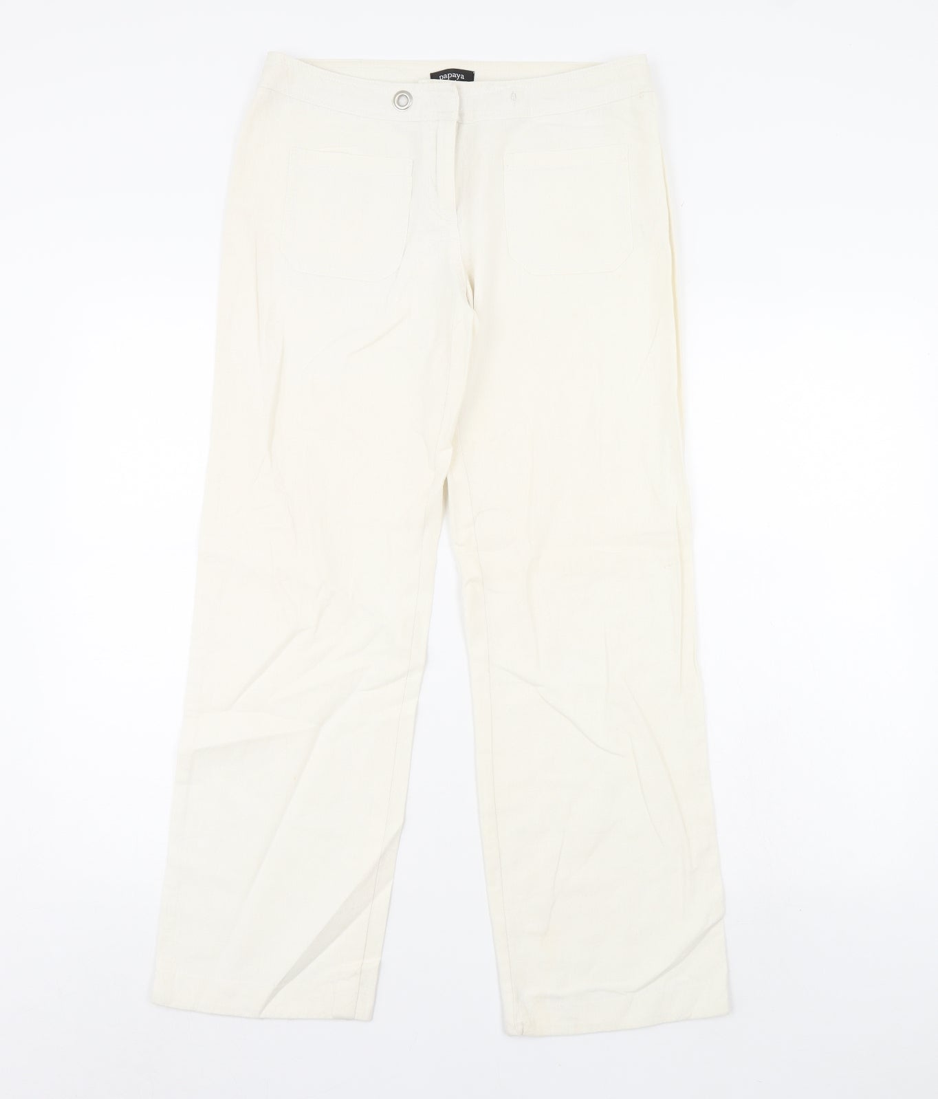Papaya Womens Ivory   Trousers  Size 8 L30 in