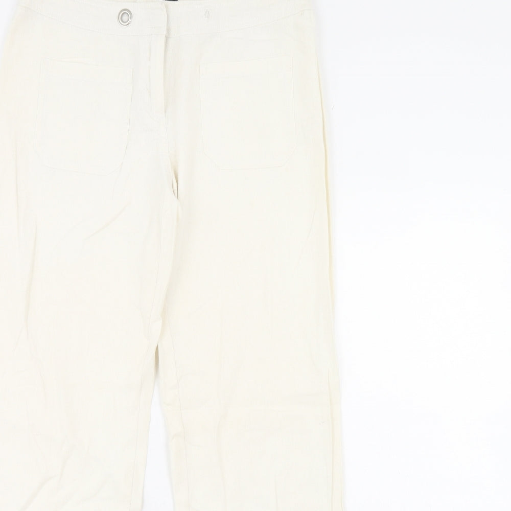 Papaya Womens Ivory   Trousers  Size 8 L30 in