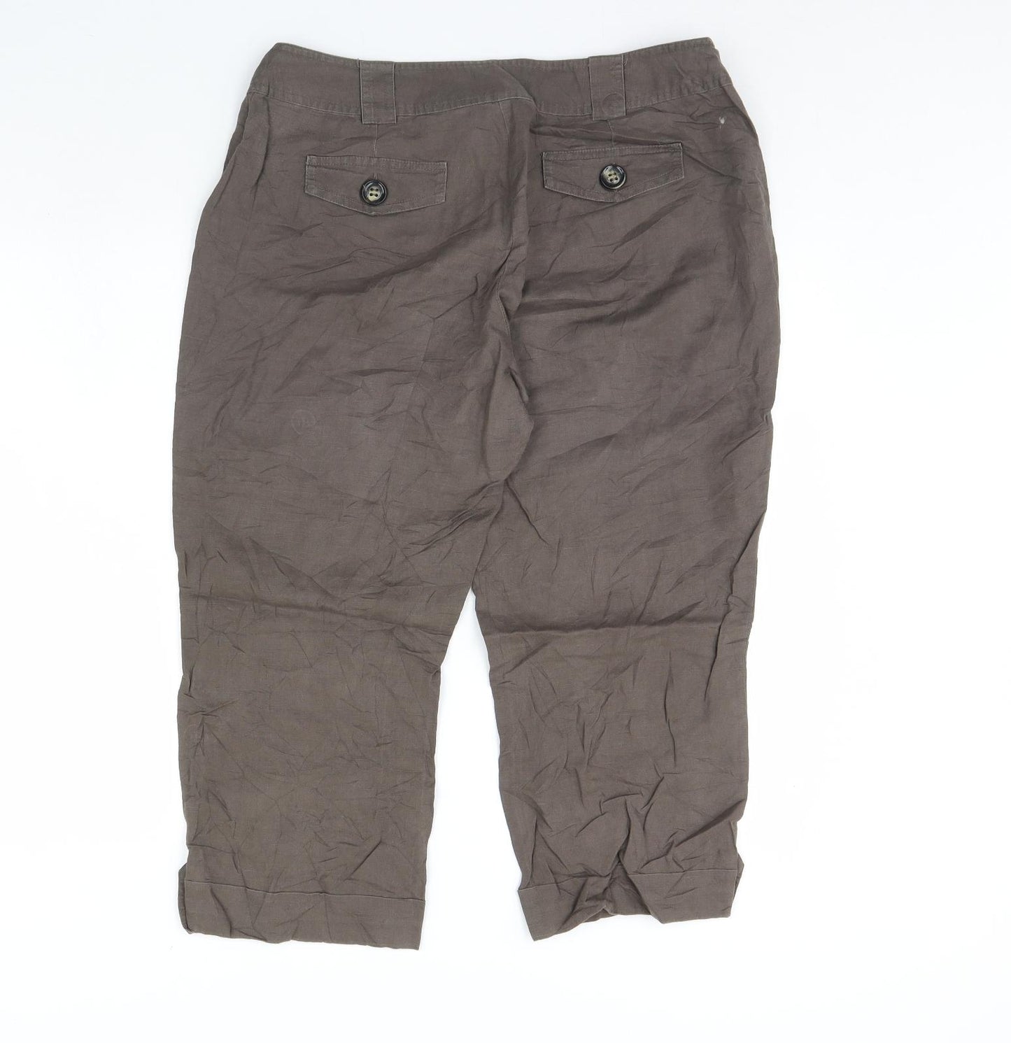 Cameieu Womens Brown   Cropped Trousers Size 16 L23 in